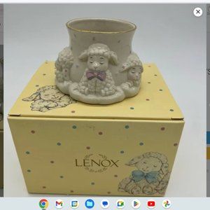 Lenox Lazy Lambs Porcelain Baby Cup NIB